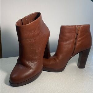 Gianni Bini Brown Leather Ankle Booties